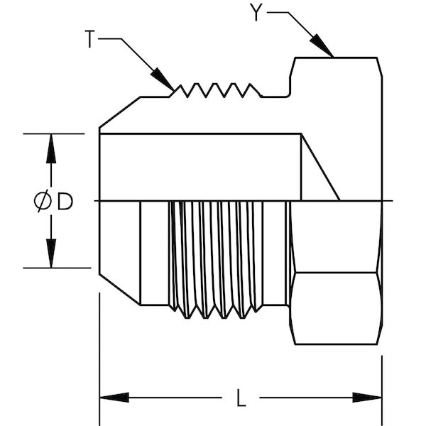 World Wide Fittings JIC Plug Stainless Steel 2408X20SS - main